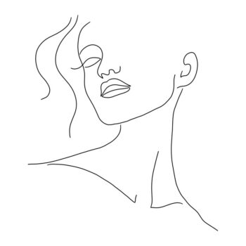 Plagát 29x41 cm Minimal Woman Face Line Art – Veronika Boulová