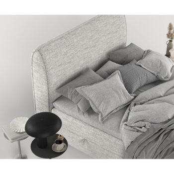 Svetlosivá boxspring posteľ s úložným priestorom 200x200 cm Melba – Maison de Rêve - Image 10