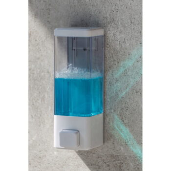 Biely nástenný plastový dávkovač mydla 320 ml Istres – Wenko – Obrázok 4