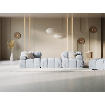 Svetlomodrá zamatová rohová pohovka Bellis – Micadoni Home - Image 10