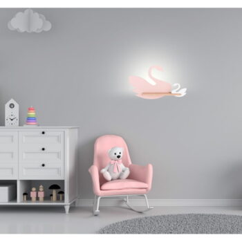 Bielo-ružové detské svietidlo Swan - Candellux Lighting - Image 2
