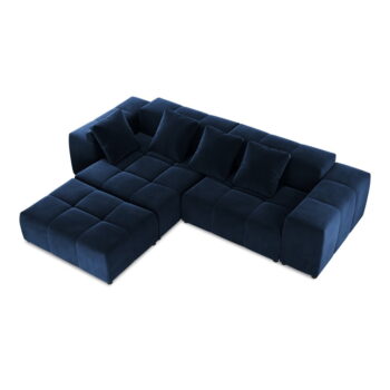 Modrá zamatová rohová pohovka (variabilná) Rome Velvet - Cosmopolitan Design - Image 3