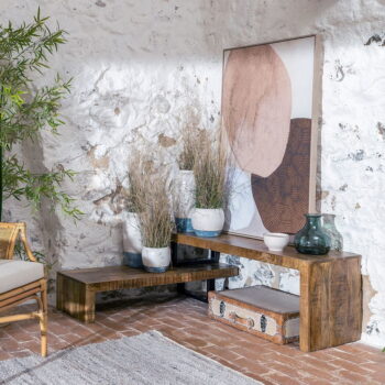 Konzolový stolík z mangového dreva v prírodnej farbe 40x140 cm Ava – Ixia - Image 6