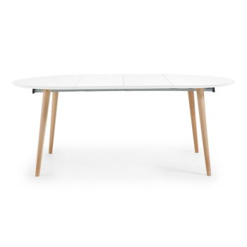 Biely rozkladací jedálenský stôl s bielou doskou ø 120 cm Oqui – Kave Home – Obrázok 5