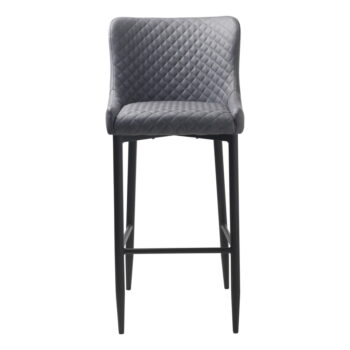 Sivá barová stolička z imitácie kože (výška sedadla 77 cm) Ottowa – Unique Furniture – Obrázok 3