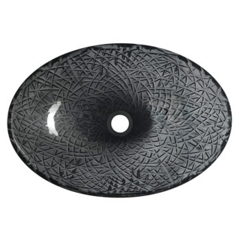 Čierne sklenené umývadlo 50x36 cm Purus – Sapho - Image 3