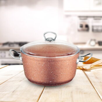 Ružový hliníkový hrniec s pokrievkou Güral Porselen Classic, ø 26 cm – Obrázok 5