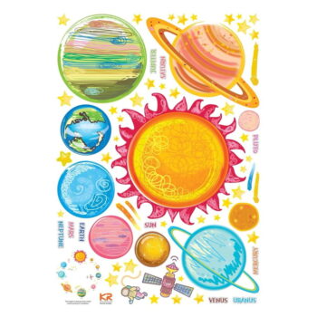 Súprava nástenných samolepiek Ambiance Solar System Planets – Obrázok 2