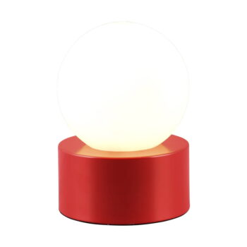 Červená stolová lampa so skleneným tienidlom (výška 17 cm) Countess – Trio - Image 2