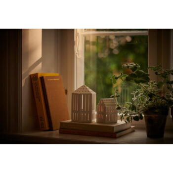 Biely keramický lampáš Kähler Design Long Church, výška 10 cm - Image 2