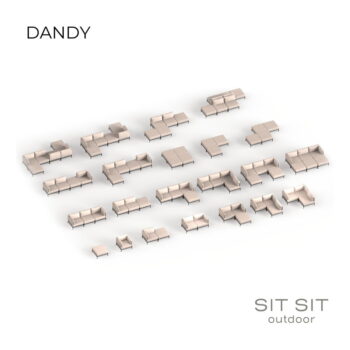 Svetlosivý modul záhradnej pohovky (stredový diel) Dandy – Sit Sit - Image 6
