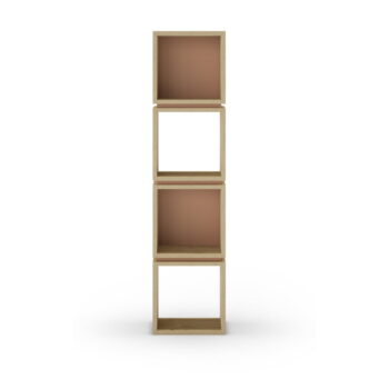 Knižnica v dekore duba v tehlovo-prírodnej farbe 32x133 cm Lofty – Marckeric