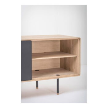 TV stolík z dubového dreva v čierno-prírodnej farbe 180x64 cm Fina – Gazzda – Obrázok 10