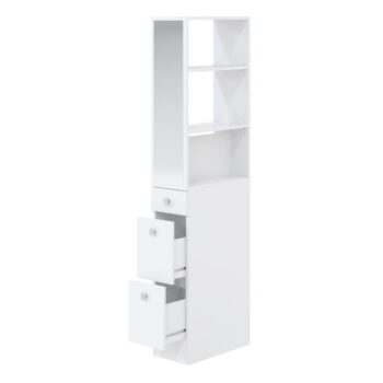 Biela vysoká kúpeľňová skrinka so zrkadlom 24x180 cm Combi - TemaHome - Image 4