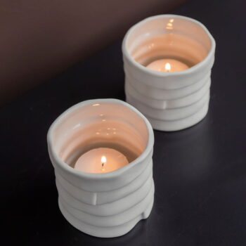 Porcelánové svietniky v súprave 2 ks Ribbon – Mette Ditmer Denmark - Image 2