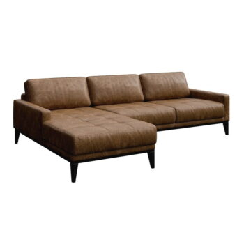 Koňakovohnedá kožená rohová pohovka MESONICA Musso Tufted, ľavý roh - Image 2