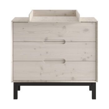 Biela nízka detská komoda z borovicového dreva 100x91 cm Country – Pinio - Image 4