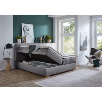 Sivá boxspring posteľ s úložným priestorom 160x200 cm Tambo – Meise Möbel - Image 6