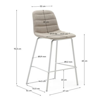 Béžové barové stoličky v súprave 2 ks 92,5 cm Zunilda – Kave Home - Image 7
