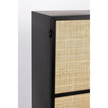 Čierna ratanová vysoká komoda 70x145 cm Guuji - White Label – Obrázok 9