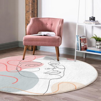 Biely prateľný okrúhly koberec vhodný pre robotické vysávače ø 80 cm Comfort – Mila Home – Obrázok 5