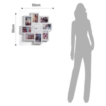 Nástenný fotorámik na 8 fotografií s hodinami Tomasucci Olly – Obrázok 4