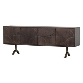 Tmavohnedý TV stolík z mangového dreva 180x70 cm Draw – BePureHome - Image 3