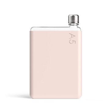 Ružové silikonové puzdro na ploskú fľašu Memobottle A5 Sleeve - Image 2