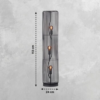 Čierna stojacia lampa (výška 113 cm) Cage – Fischer & Honsel – Obrázok 4