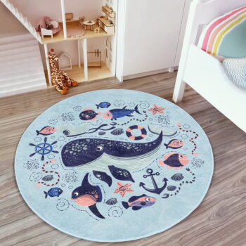 Modrý detský koberec ø 120 cm Comfort – Mila Home – Obrázok 5
