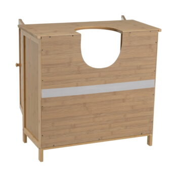Bambusová skrinka pod umývadlo v prírodnej farbe 63x60 cm – Casa Selección – Obrázok 3