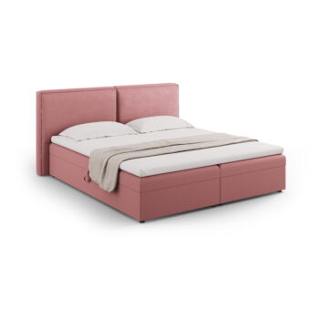 Ružová boxspring posteľ s úložným priestorom 180x200 cm Arendal – Cosmopolitan Design - Image 2