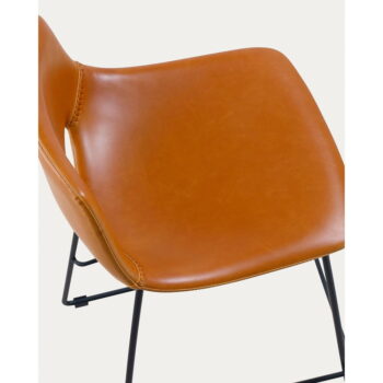 Koňakovohnedé barové stoličky z imitácie kože v súprave 2 ks (výška sedadla 65 cm) Zahara – Kave Home - Image 5