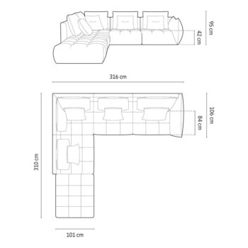 Tmavosivá rohová pohovka z textílie bouclé (ľavý roh/do L) Bloom – Micadoni Home – Obrázok 7