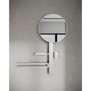 Nástenné zrkadlo s poličkou/s vešiakom ø 33 cm ALU+ – Ideal Standard - Image 2