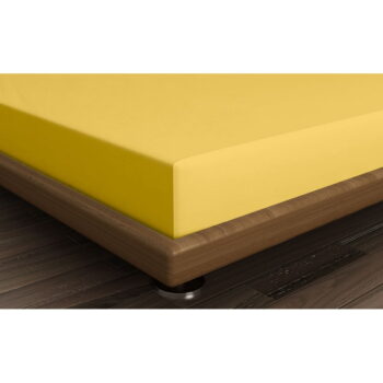 Žltá napínacia bavlnená plachta 140x200 cm – Mijolnir – Obrázok 2