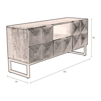 TV stolík z mangového dreva v zlatej farbe 40x60 cm Volan – Dutchbone - Image 6