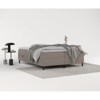 Hnedá boxspring posteľ s úložným priestorom 140x200 cm Malte – Maison de Rêve - Image 9