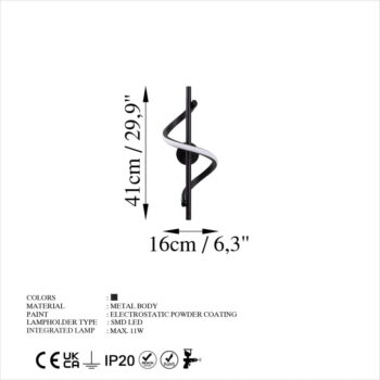 Čierne LED nástenné svietidlo ø 7 cm Likma – Opviq lights - Image 6