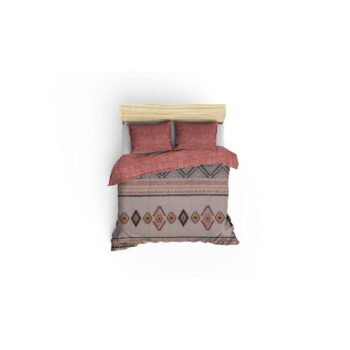 Predĺžené obliečky na dvojlôžko z bavlny Renforcé v tehlovej a hnedej farbe 240x220 cm Felix – Mijolnir - Image 6