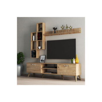 TV súprava v dekore borovice v prírodnej farbe 180x48 cm Veronica - Kalune Design - Image 2