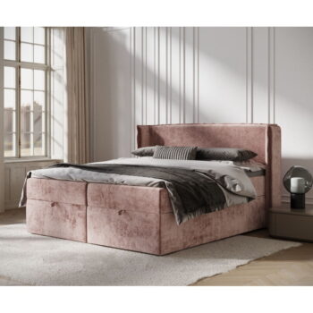 Ružová boxspring posteľ s úložným priestorom 160x200 cm Passion – Maison de Rêve - Image 7