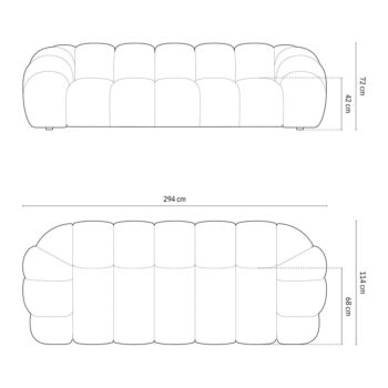 Čierna pohovka 294 cm Diana – Micadoni - Image 6
