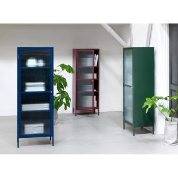 Červená kovová vitrína 58x160 cm Bronco – Unique Furniture – Obrázok 3