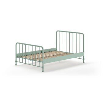 Zelená kovová jednolôžková posteľ s roštom 140x200 cm BRONXX – Vipack - Image 2