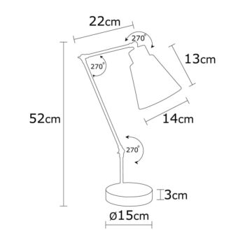 Lampa v čiernej a žltej farbe s kovovým tienidlom (výška 52 cm) Manavgat – Opviq lights – Obrázok 4