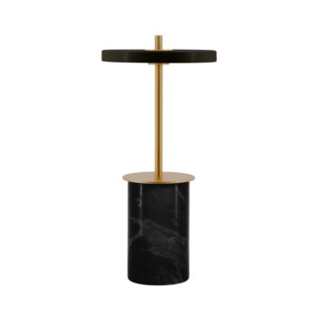 Čierna mramorová LED stolová lampa so stmievačom s kovovým tienidlom (výška  25,5 cm) Asteria Move Mini – UMAGE - Image 3
