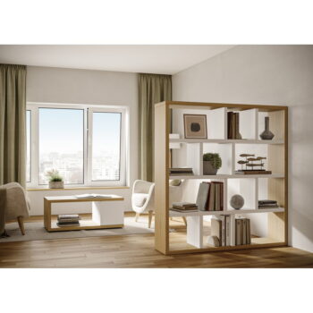Knižnica v dekore duba v bielo-prírodnej farbe 150x159 cm Berlin – TemaHome – Obrázok 2