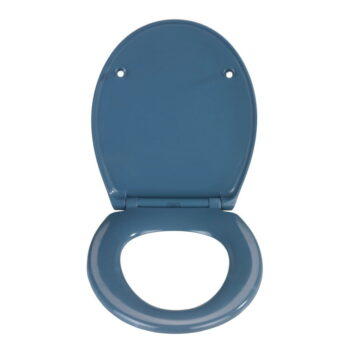 Tmavomodré WC sedadlo s jednoduchým zatváraním Wenko Samos, 44,5 x 37,5 cm – Obrázok 3