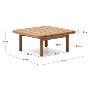 Záhradný odkladací stolík z tíkového dreva 70x70 cm Turqueta – Kave Home – Obrázok 7